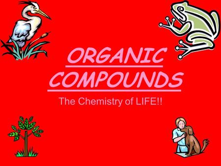 ORGANIC COMPOUNDS The Chemistry of LIFE!!. All living organisms require 4 types of Organic Compounds: 1.Carbohydrates 2.Lipids 3.Proteins 4.Nucleic Acids.