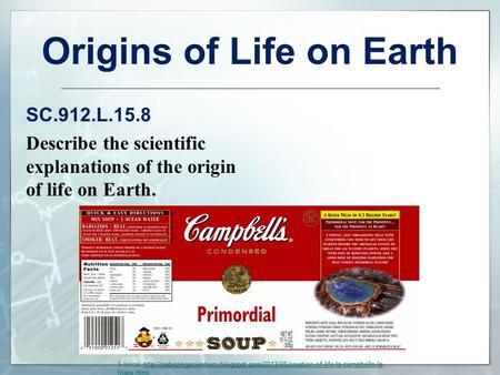 Origins of Life on Earth