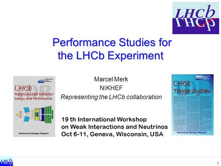 1 Performance Studies for the LHCb Experiment Performance Studies for the LHCb Experiment Marcel Merk NIKHEF Representing the LHCb collaboration 19 th.