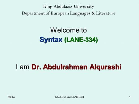 I am Dr. Abdulrahman Alqurashi