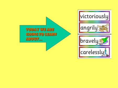 Today we are going to learn about… What is an adverb?