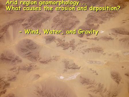Arid region geomorphology...