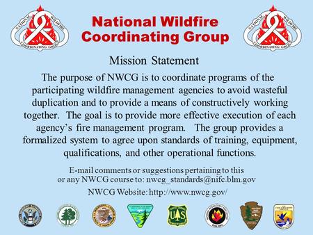 00-1-S230-EP National Wildfire Coordinating Group  comments or suggestions pertaining to this or any NWCG course to: