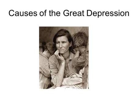 Causes of the Great Depression. Signs of economic trouble Uneven wealth – 1% of population controlled 34% of the wealth. Living on credit – Installment.