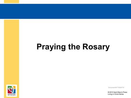 Praying the Rosary Document #: TX004714. Based in Scripture The various prayers of the Rosary can be found in Scripture: The Lord’s Prayer can be found.
