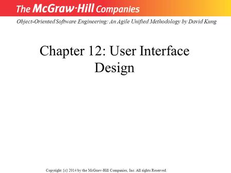 Chapter 12: User Interface Design