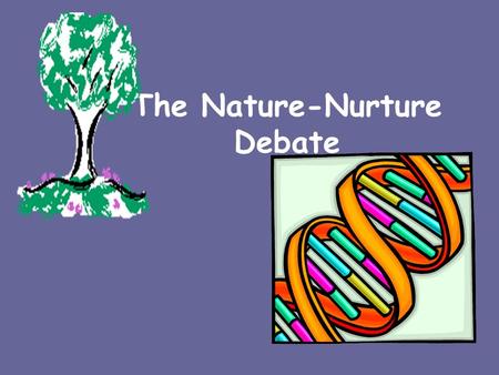 The Nature-Nurture Debate. Nature Refers to what people inherit The biological groundwork that prepares a person to develop in certain ways Genetics/DNA.