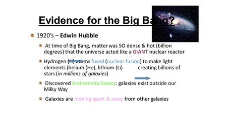 Evidence for the Big Bang?