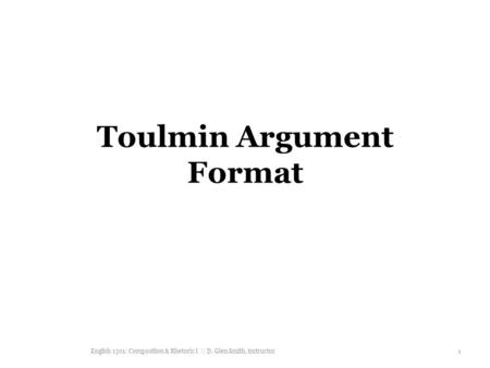 Toulmin Argument Format