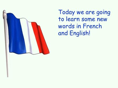 Today we are going to learn some new words in French and English!