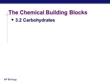 The Chemical Building Blocks