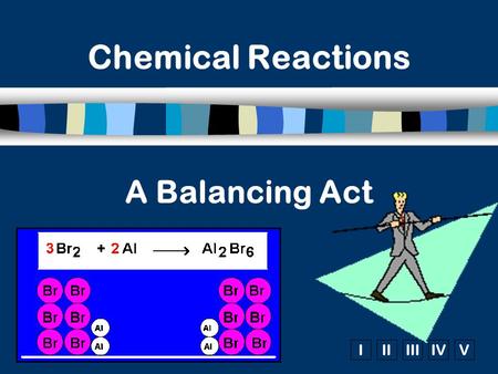 IIIIIIIVV A Balancing Act Chemical Reactions. Chemical Reactions Take Place… n Every minute of every day both in and around you n Examples:  Digestion.