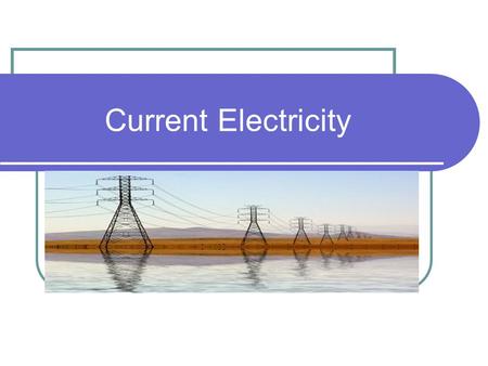 Current Electricity. Current Electricity is electricity in which the charged particles move. In Static Electricity the electricity produced does not move.