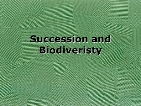 Succession and Biodiveristy. What are some factors that limit the growth of a population? Availability of resources Food Predators Temperature Climate-