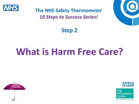 The NHS Safety Thermometer 10 Steps to Success Series! Step 2 What is Harm Free Care?