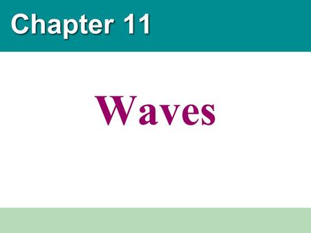 Chapter 11 Waves.