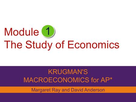 Module The Study of Economics