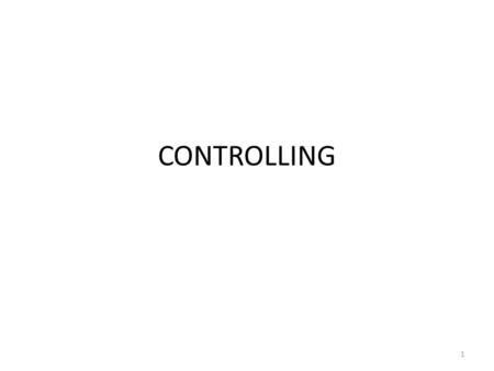 CONTROLLING.