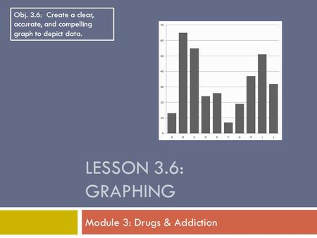 LESSON 3.6: GRAPHING Module 3: Drugs & Addiction Obj. 3.6: Create a clear, accurate, and compelling graph to depict data.