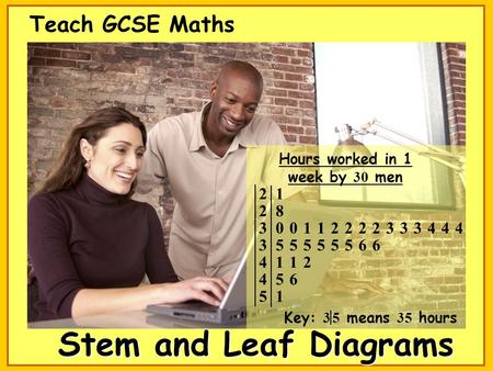 Stem and Leaf Diagrams Teach GCSE Maths. Certain images and/or photos on this presentation are the copyrighted property of JupiterImages and are being.
