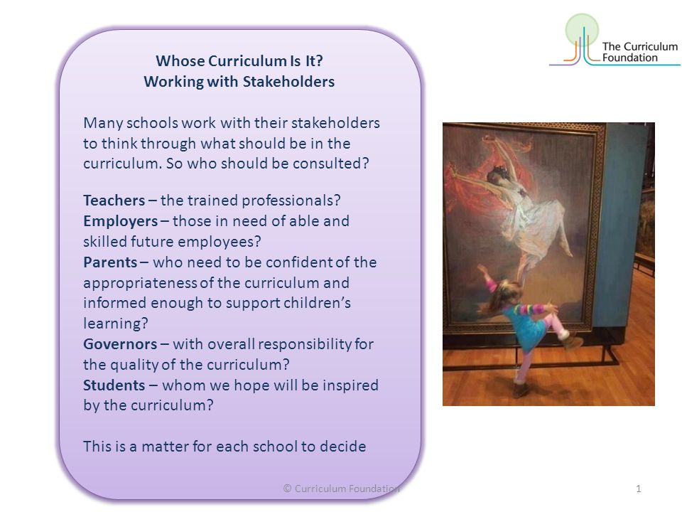 stakeholders in school curriculum