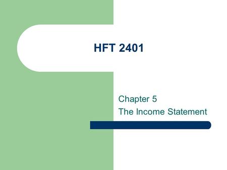 Chapter 5 The Income Statement