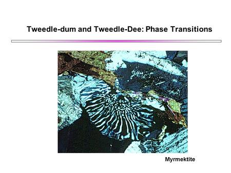 Tweedle-dum and Tweedle-Dee: Phase Transitions Myrmektite.
