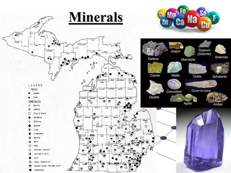 Minerals. Definitions 1. Mineral: a naturally occurring, 1. Mineral: a naturally occurring,