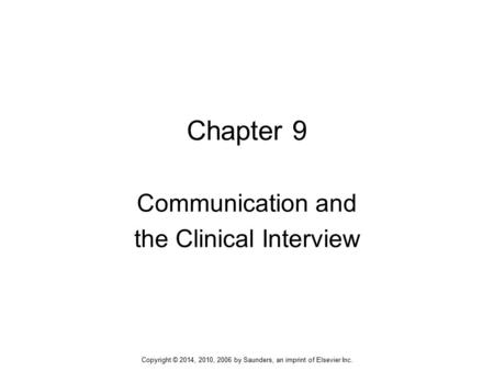 Communication and the Clinical Interview