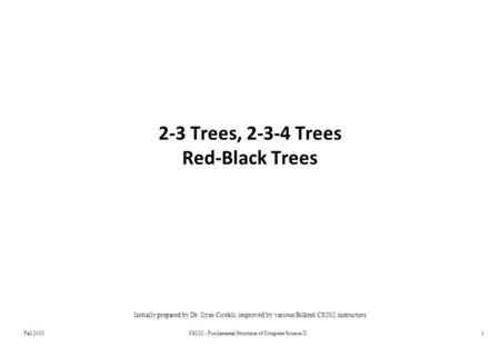 2-3 Trees, Trees Red-Black Trees