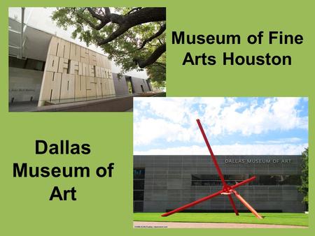 Museum of Fine Arts Houston Dallas Museum of Art.