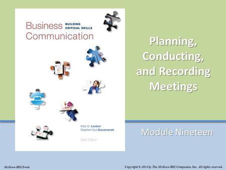 Planning, Conducting, and Recording Meetings