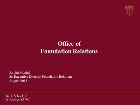 Office of Foundation Relations