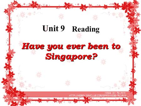 Have you ever been to Singapore?