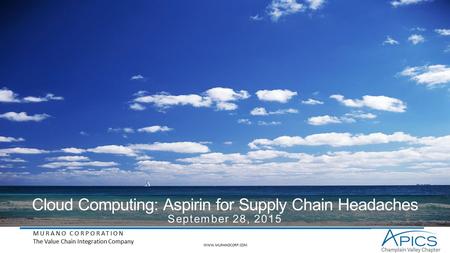 Cloud Computing: Aspirin for Supply Chain Headaches September 28, 2015