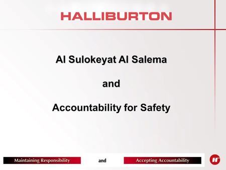 Al Sulokeyat Al Salema and Al Sulokeyat Al Salema and Accountability for Safety.