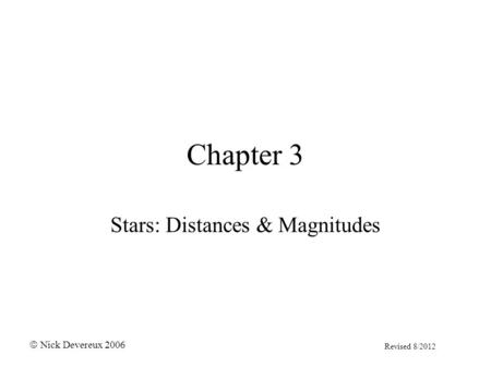 Stars: Distances & Magnitudes