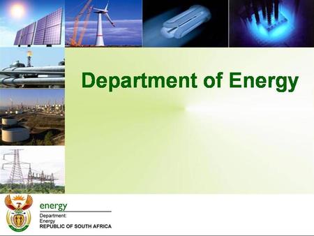 Background The Department has adopted an IRP with 42% target of electricity generation from renewable energy sources 03 rd August 2011 the Department.