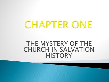 THE MYSTERY OF THE CHURCH IN SALVATION HISTORY