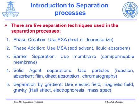 Introduction to Separation
