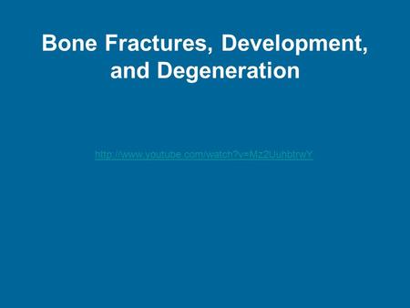 Bone Fractures, Development, and Degeneration