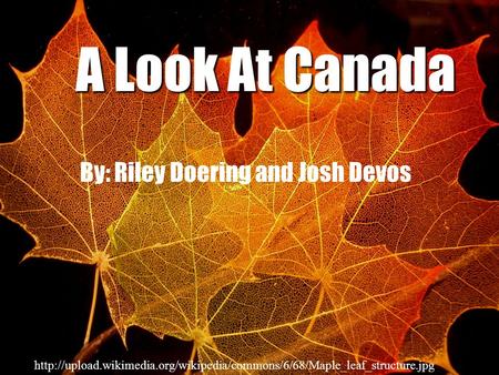 A Look At Canada By: Riley Doering and Josh Devos
