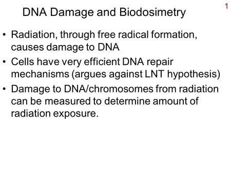DNA Damage and Biodosimetry