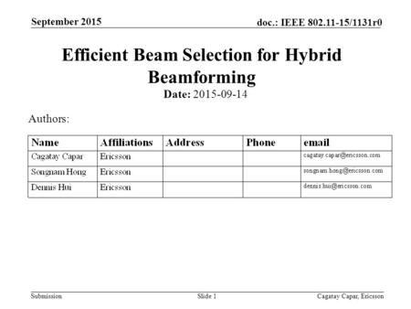 Efficient Beam Selection for Hybrid Beamforming