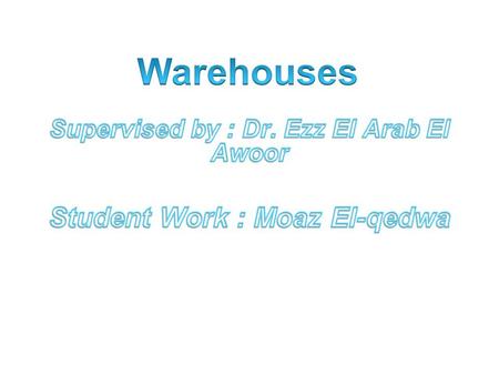  Traditional concept of warehouse as store or go down  Development of modern concept of warehouse as facility Traditionally, consumer maintained his.