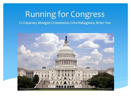 Running for Congress CJ Cayanan, Meagan Crisostomo, Gina Nakagawa, Brian Yoo.