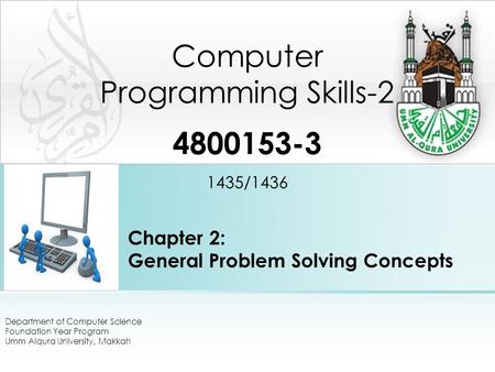Chapter 2: General Problem Solving Concepts