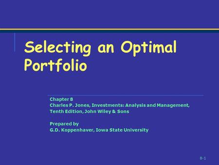 Selecting an Optimal Portfolio