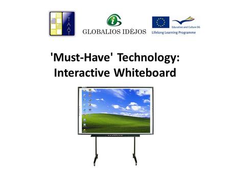 'Must-Have' Technology: Interactive Whiteboard. What is an interactive whiteboard?...is a touch-sensitive screen that works in conjunction with a computer.