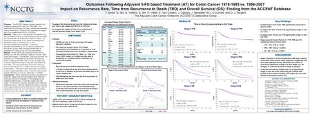 Outcomes Following Adjuvant 5-FU based Treatment (AT) for Colon Cancer 1978-1995 vs. 1996-2007 Impact on Recurrence Rate, Time from Recurrence to Death.